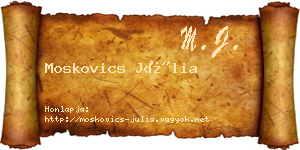 Moskovics Júlia névjegykártya