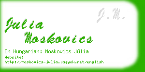 julia moskovics business card